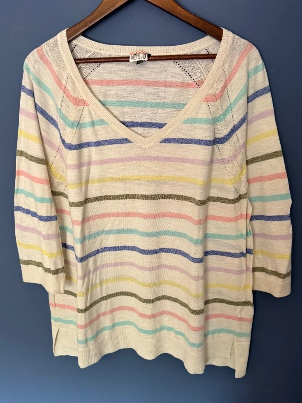 Talbots pastel stripe lightweight sweater Size 3X EUC